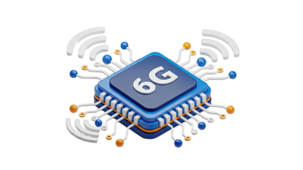 6G Technology Chip with Wireless Signals