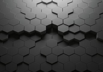 A repeating geometric hexagonal pattern with one single central unit missing, leaving a void. This represents incompleteness and negative space, template, pattern, opportunity