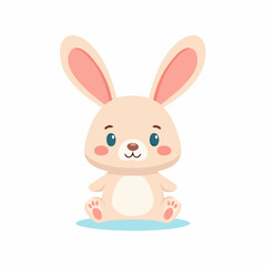 Obraz premium Cute Cartoon Rabbit Character Illustration.