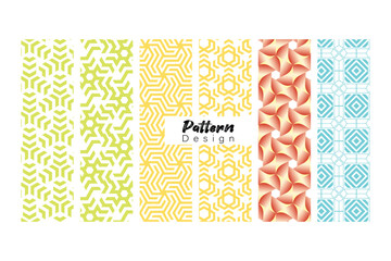 Obraz premium Vector illustration of a set of abstract geometric shapes and floral patterns featuring vintage seamless textures with decorative swirl lines and retro ornament style design for a colorful wallpaper b
