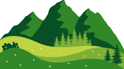 Keuken spatwand met foto Groen Scenic green mountain meadow landscape  © Glope Studio