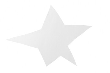Obraz premium White paper star shape isolated on transparent background