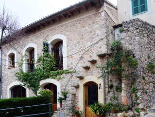 Historical Building in the Old Town of Valldemossa on the Island Mallormca