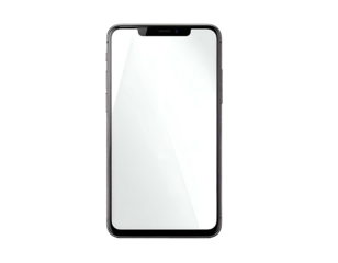 Sleek, modern smartphone with a blank, bright screen (1)