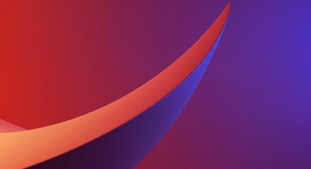 Pure abstract representation of extreme geometric curvature, bending form against a featureless gradient background for design template, rendering, flowing, space