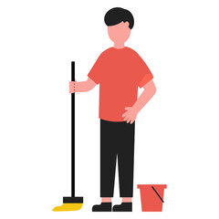 Person Cleaning Concept Illustration