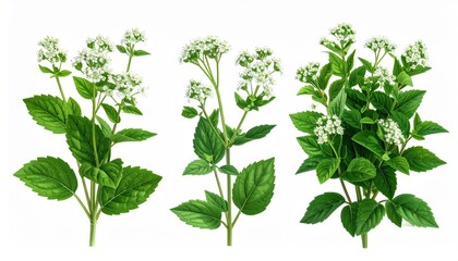 Naklejka premium White Flowering Plant Illustration on White Background, Botanical Art