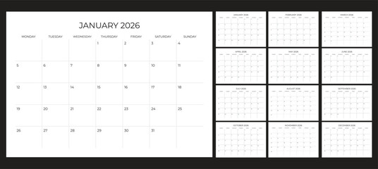 set calendar 2026 with notes