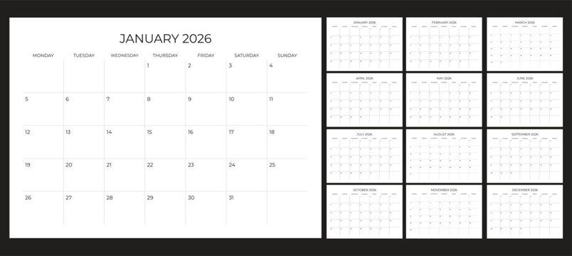 set calendar 2026 with notes
