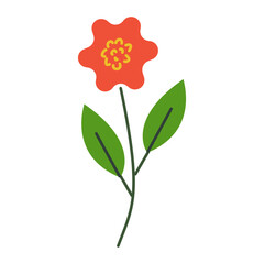 Christmas Winter Flower with Cartoon Design. Isolated Vector