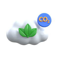 A professional 3d illustration representing carbon neutral concept