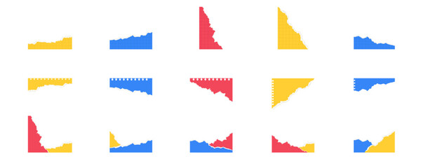 Assorted colorful torn paper scraps