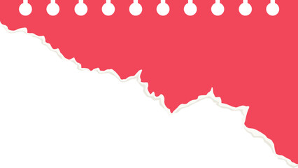 Red torn paper notebook background