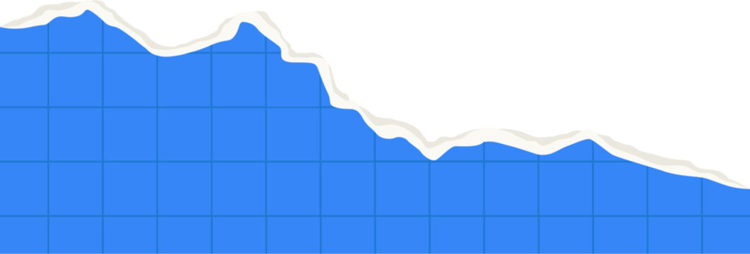 Blue declining line graph chart