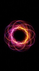 Dynamic conceptual visualization of complex multidimensional wave patterns in dark space, featuring vibrant energy curves and deep structure, dynamic, flow, depth