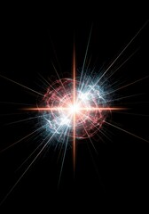 Fototapeta premium Abstract visualization illustrating the fundamental quantum mechanical concept of wave particle duality in physics and cosmology and structure, stream, cosmology, molecular