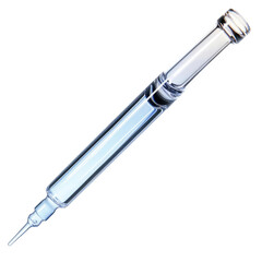 Naklejka premium Detailed Transparent Pipette with Precision Tip Isolated Against a Black Background