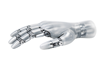 Futuristic Robotic Hand Isolated on White Background