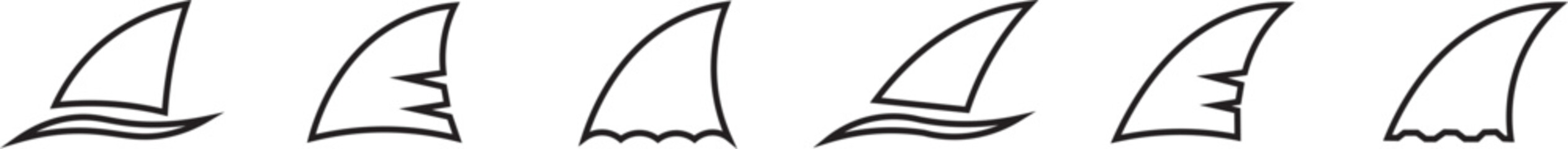 Shark fin sign. Shark tail icon. shark tail sea ocean icon sign. Shark tail outline icon © MDParveg