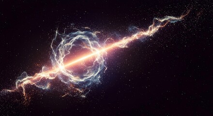 Abstract glowing quantum field background with vibrant energy particles and cosmic nebula light for modern science and technology concepts, design, abstract, futuristic