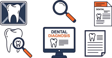Celebrating Men's Day with Dental Checkup Tools and Tooth Illustration on Computer Screen
