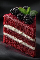 Red Velvet Cake with Berries