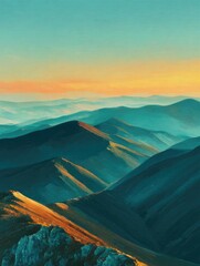 Majestic Mountain Range at Sunrise