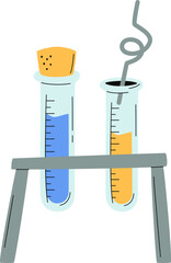 Laboratory test tubes with liquid