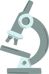 Stylized laboratory microscope illustration