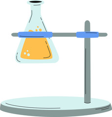 Chemistry flask on laboratory stand