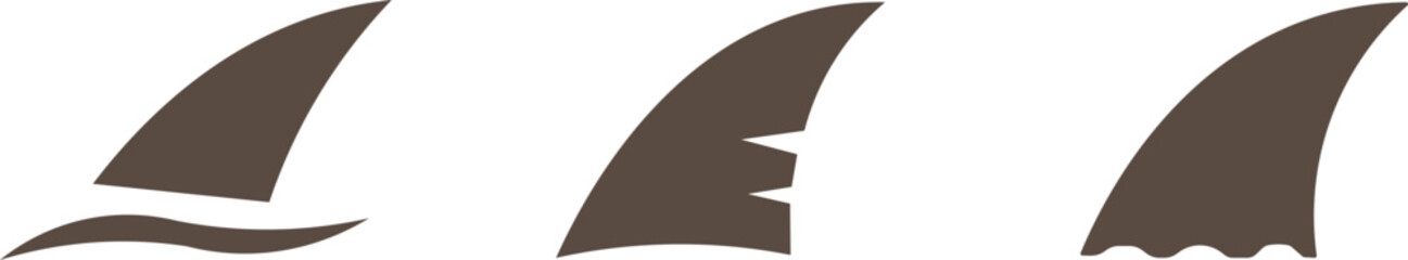 Shark fin sign. Shark tail icon. shark tail sea ocean icon sign. Shark tail outline icon © MDParveg
