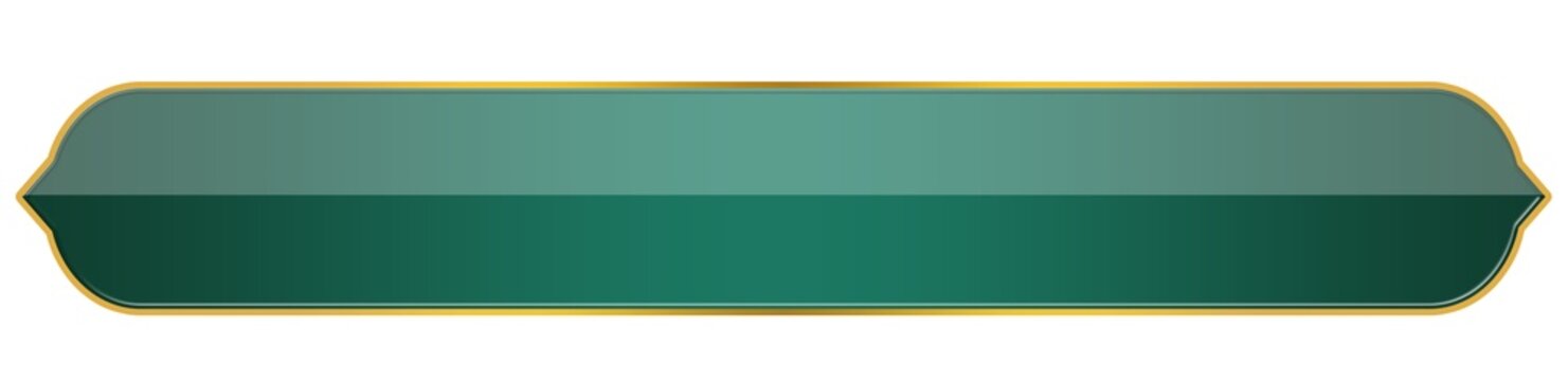 Green luxury islamic lower third png with elegant gold accents isolated on transparent background for ramadan, jummah, religious events, and premium broadcast design