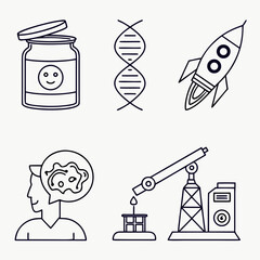 Minimalist Glass Jar Icons Abstract Food Storage Set