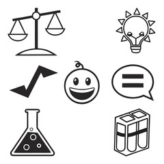 Abstract Food Scale Icon Set Minimalist Kitchen Measurement