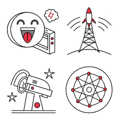 Professional Set of 6 Medical and Health Minimal Line Icons