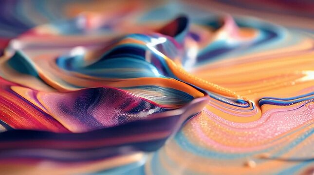 Vibrant Liquid Waves in Motion, Abstract Artistic Expression