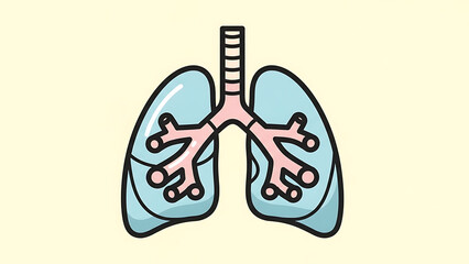 Stylized illustration of the human respiratory system, depicting healthy lungs and the bronchial tubes, suitable for medical education and general health-related content