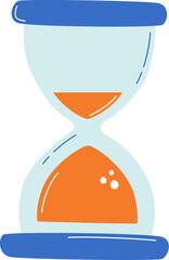 Blue and orange hourglass timer