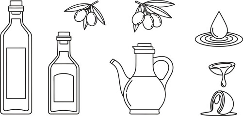 Olive Oil Bottles and Icons