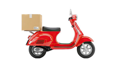 Red Scooter with Package