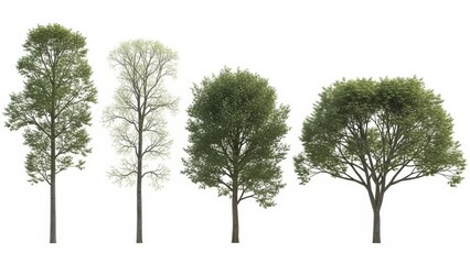 Trees Isolated on White Diverse Tree Collection for Design  Nature