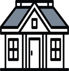 House Icon Vector Illustration Minimalist Home Building Flat Design
