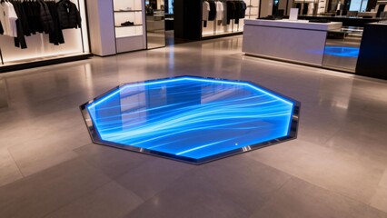 Modern retail store interior with illuminated display