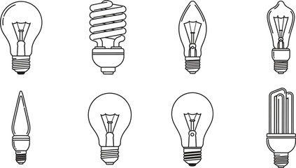 Variety of Light Bulbs Illustration