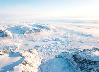 Vast Serene Glacier and Iceberg Panorama