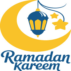 Ramadan Kareem Vector Illustration Crescent Moon Lantern Festive Design