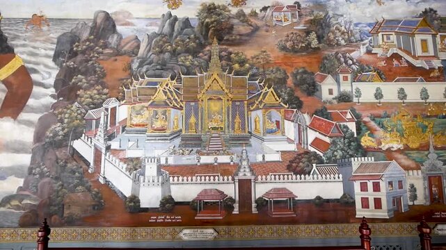 Wall Painting in Wat Phra Kaew, Detail