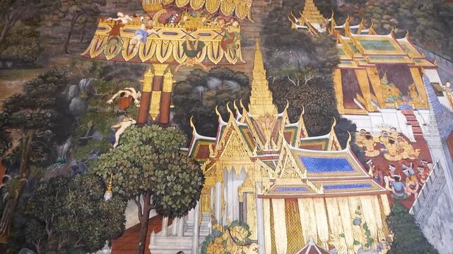 Wall Painting in Wat Phra Kaew, Detail