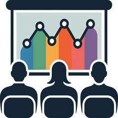 Business Seminar Vector Illustration Presentation Data Analysis Corporate Design