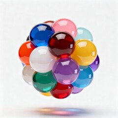 Colorful Glass Spheres Cluster